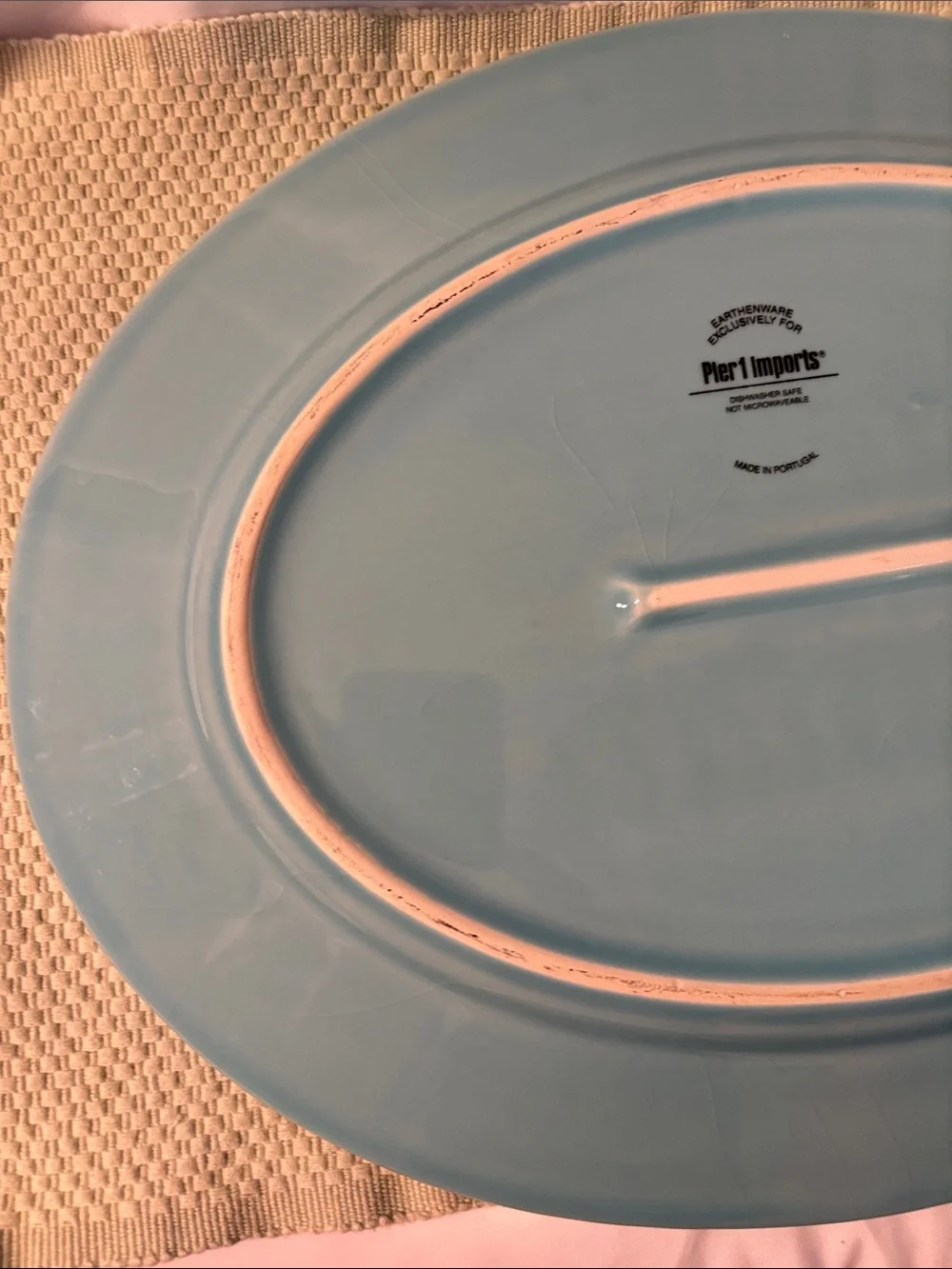 Pier 1 Imports Turquoise Friends and Family Earthenware Exclusive Platter
